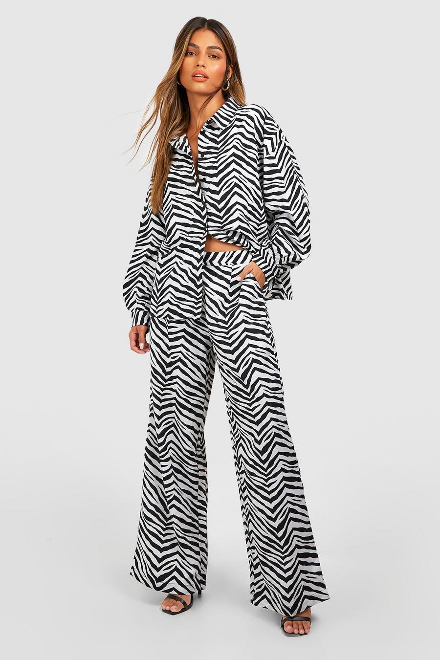 Black Zebra Shirt & Pants Two-Piece