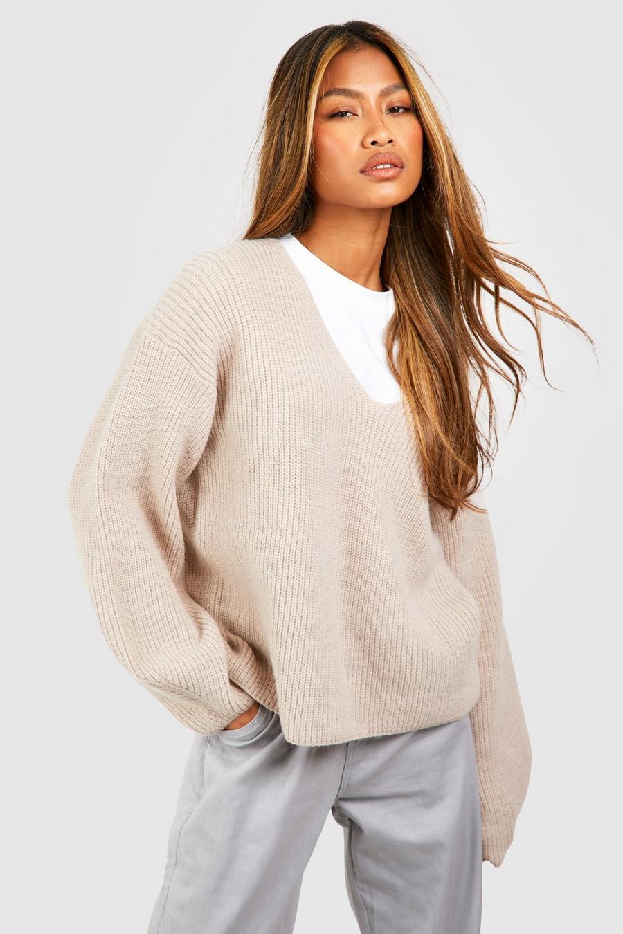 Stone Soft V Neck Sweater