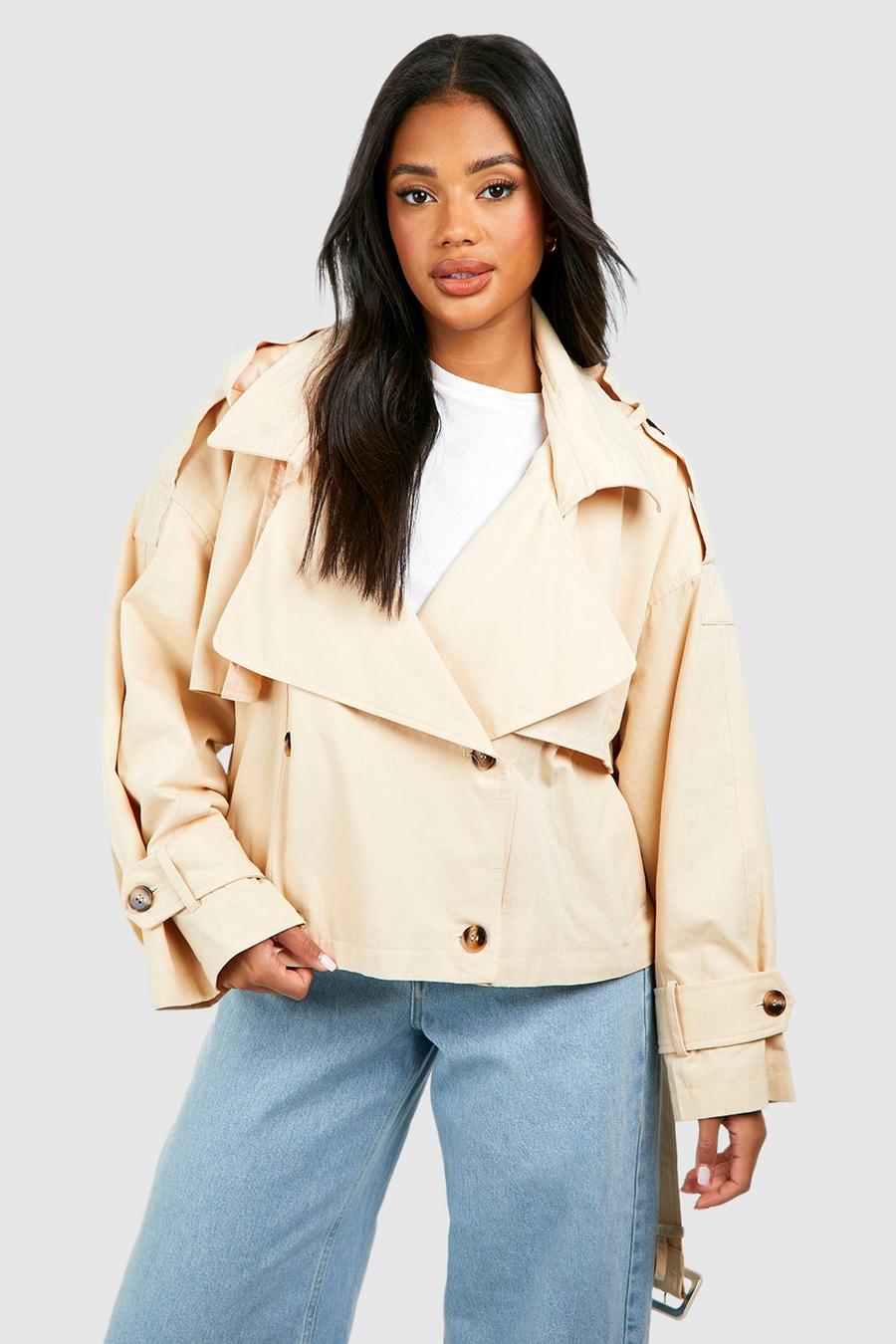 Stone Short Hooded Trench Coat   image number 1