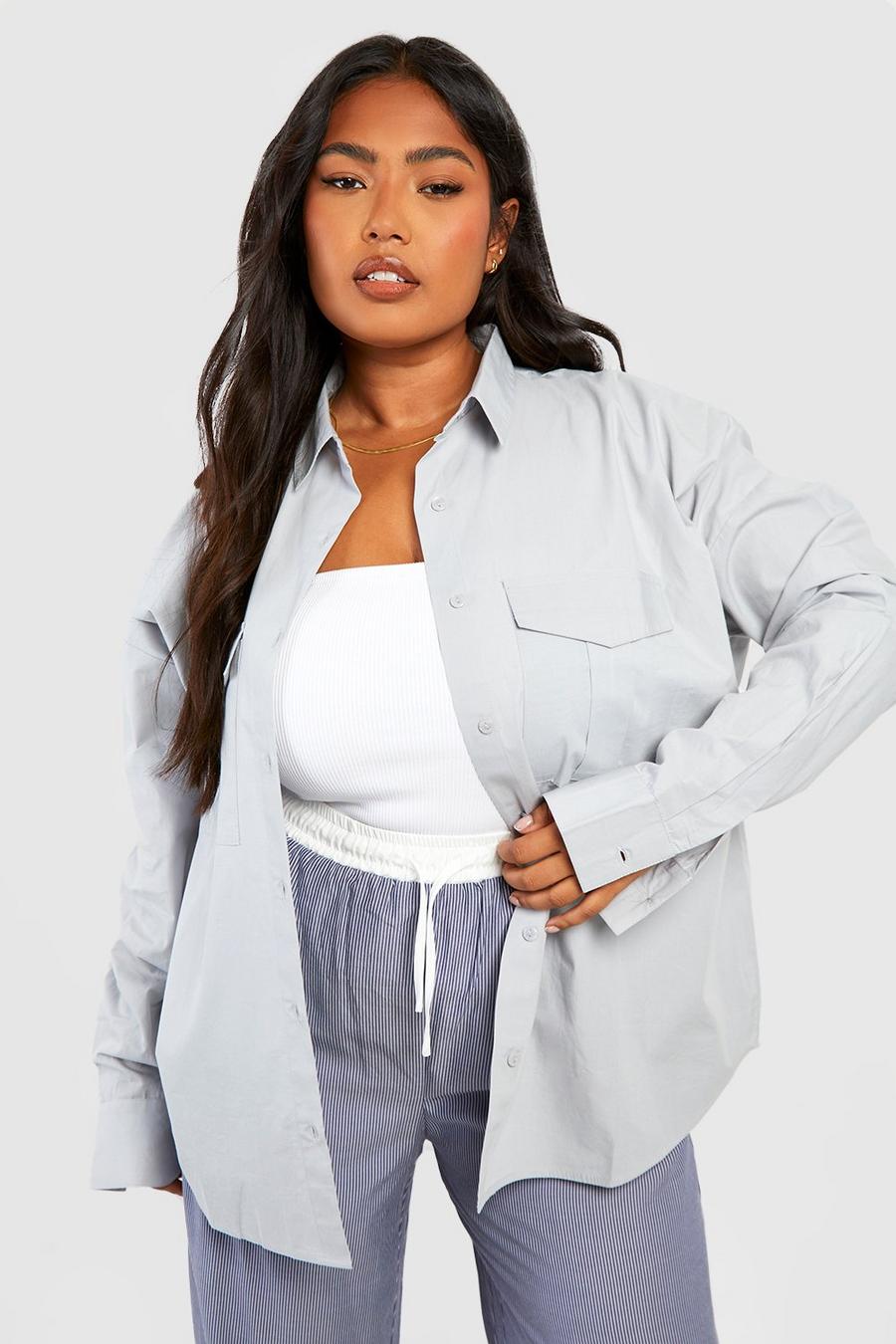 Grande taille - Chemise oversize utilitaire, Grey