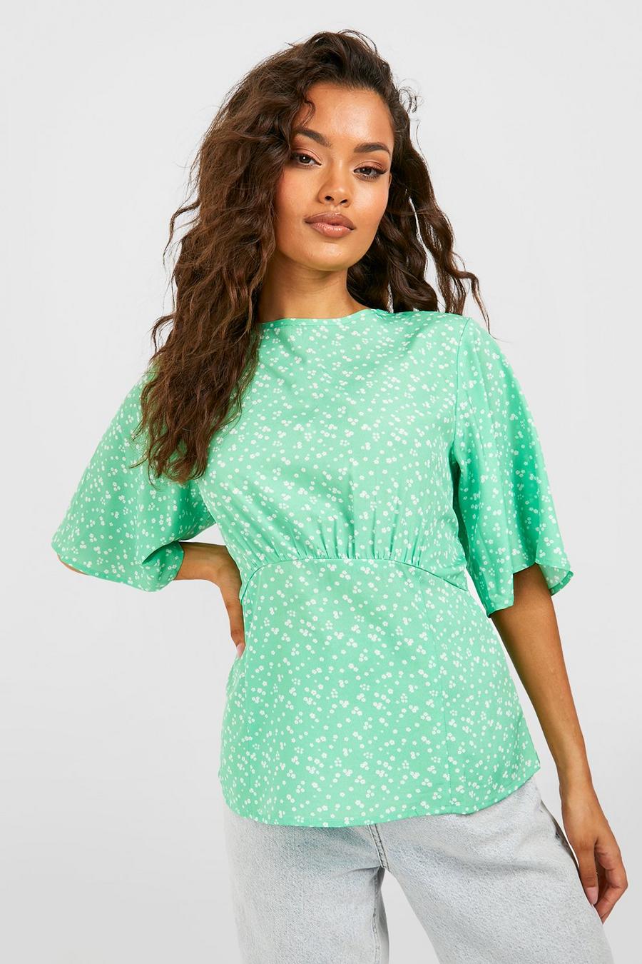 Florale Bluse, Green