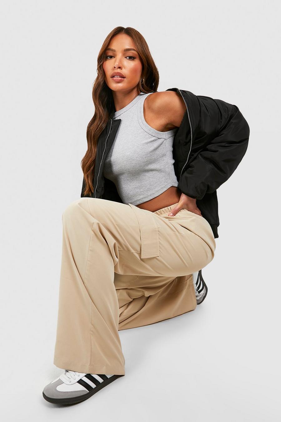 Camel Tall Cargo Pocket Wide Leg Trousers