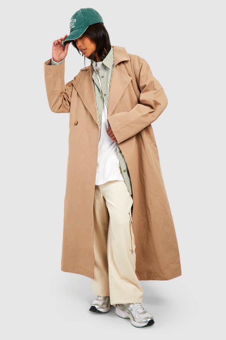 Trench oversize à manches raglan, Camel