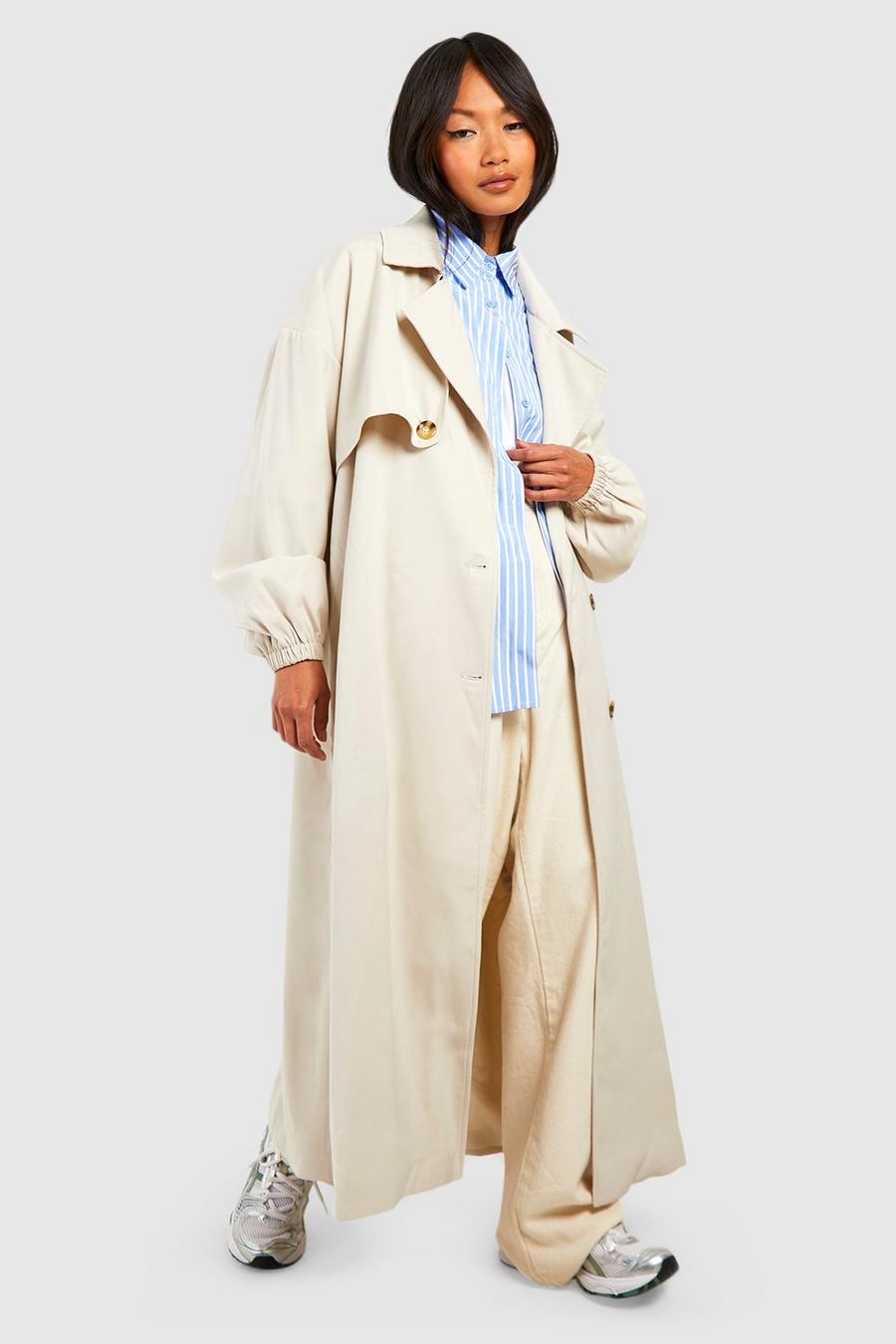 Balloon Sleeve Maxi Trench Coat  image number 1