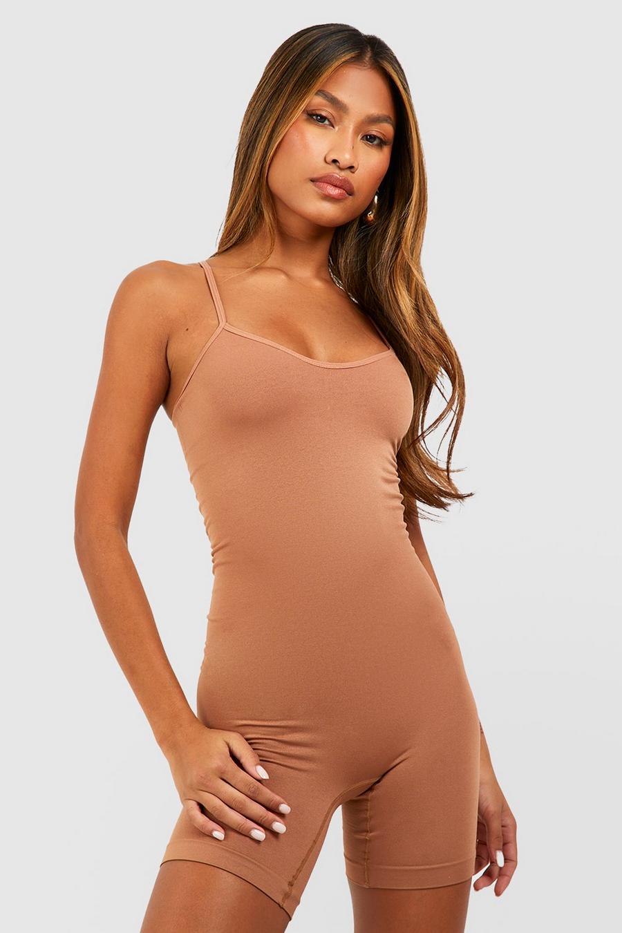 Mocha Seamless Control Shaping Leotard  image number 1