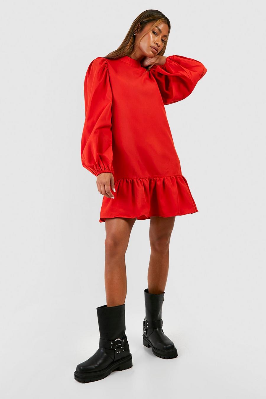 Rust  Ruffle Smock Dress