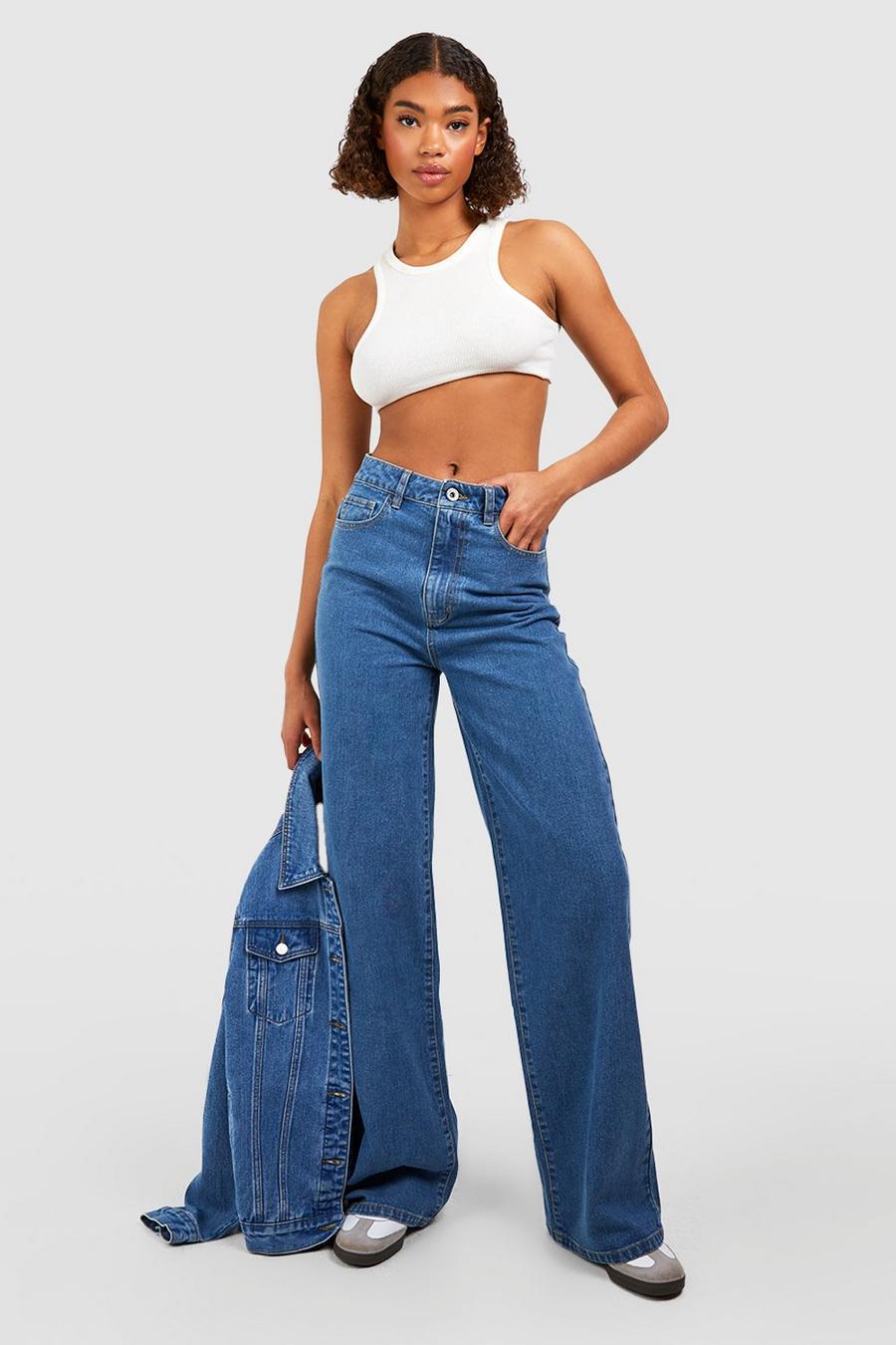Tall - Jean large basique taille haute, Mid blue