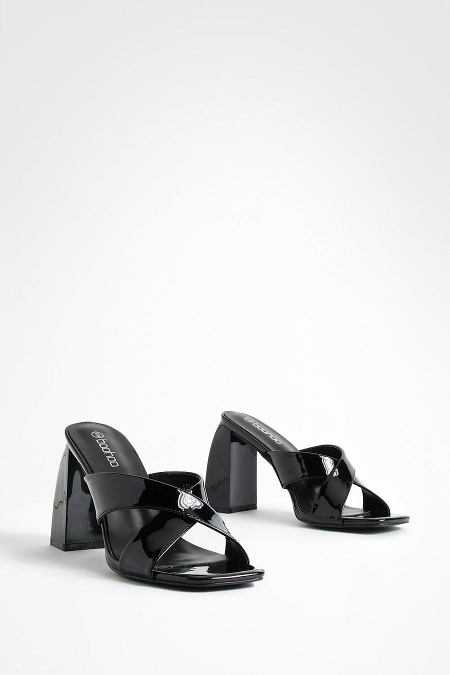 Crossover Strap Heeled Mules image number 1