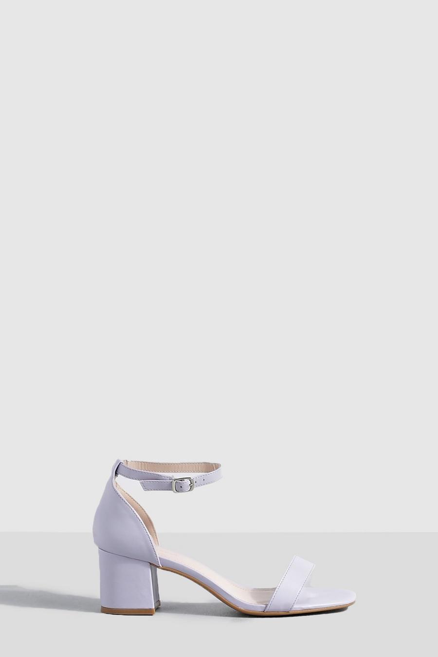 Scarpe effetto nudo con tacco basso a blocco, Lilac