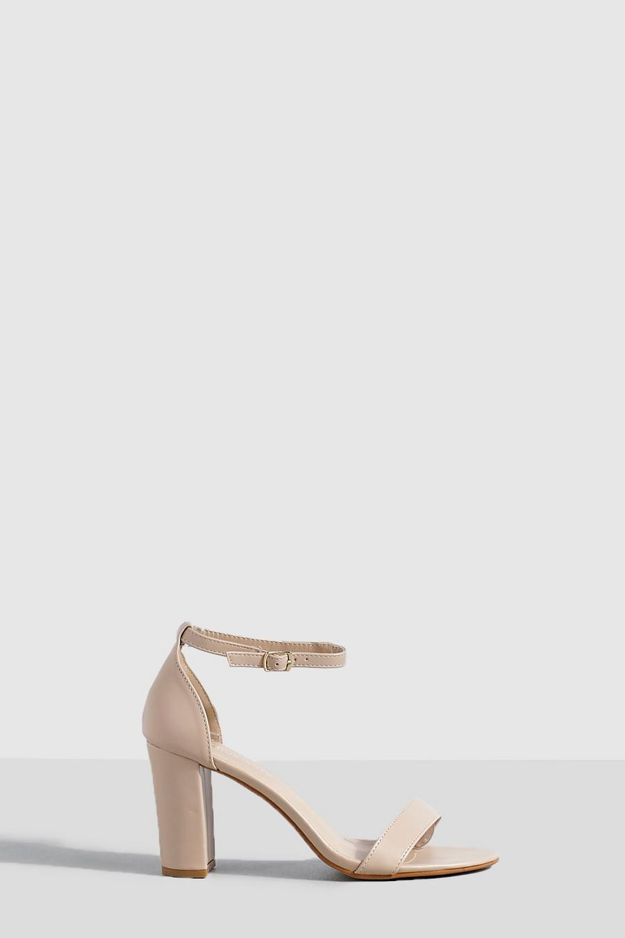Nude High Block 2 Part Barely There Heels 