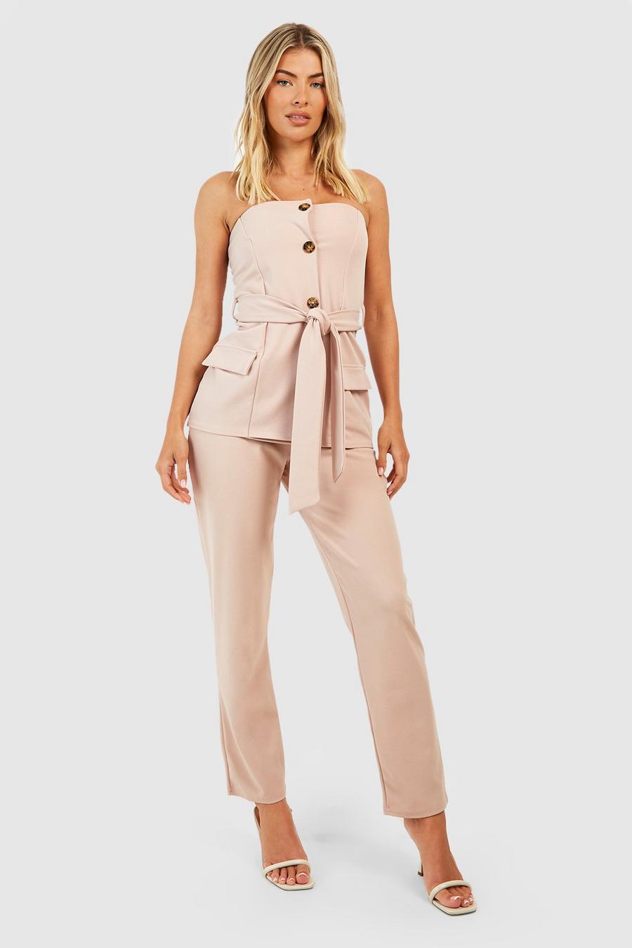 Sand Crepe Ankle Grazer Trousers
