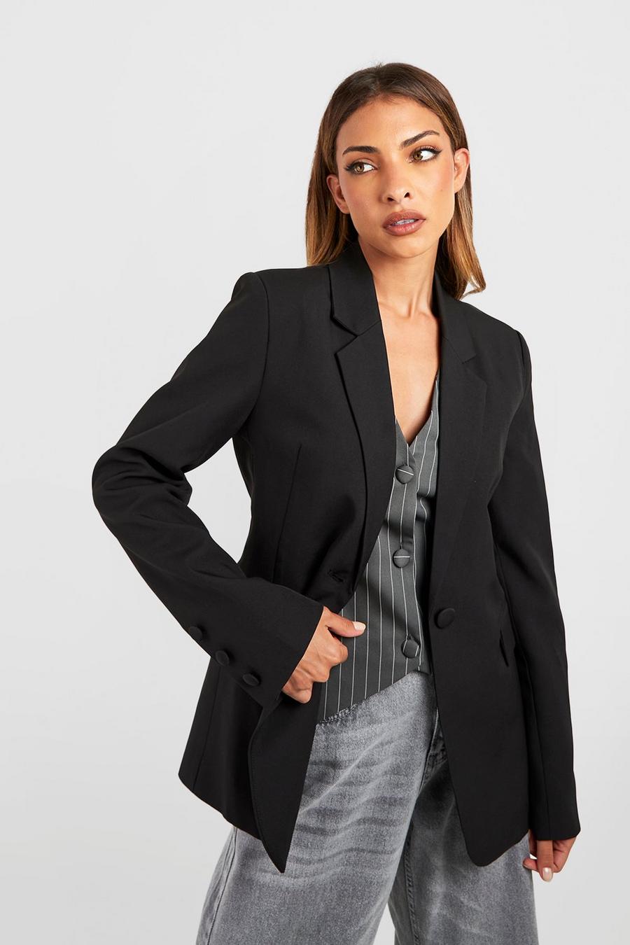 Black Fitted Classic Tailored Blazer