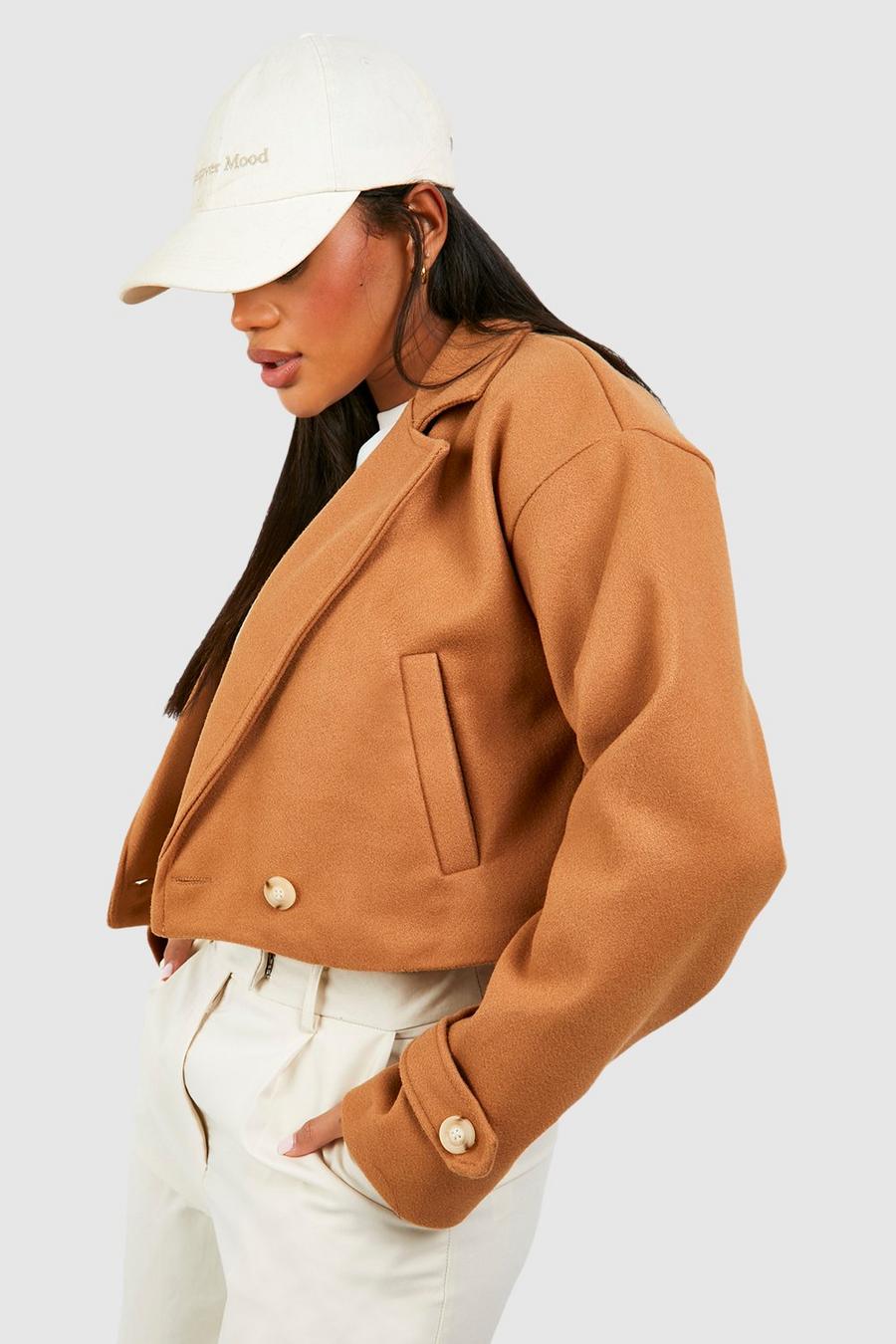 Trench court effet laine, Camel