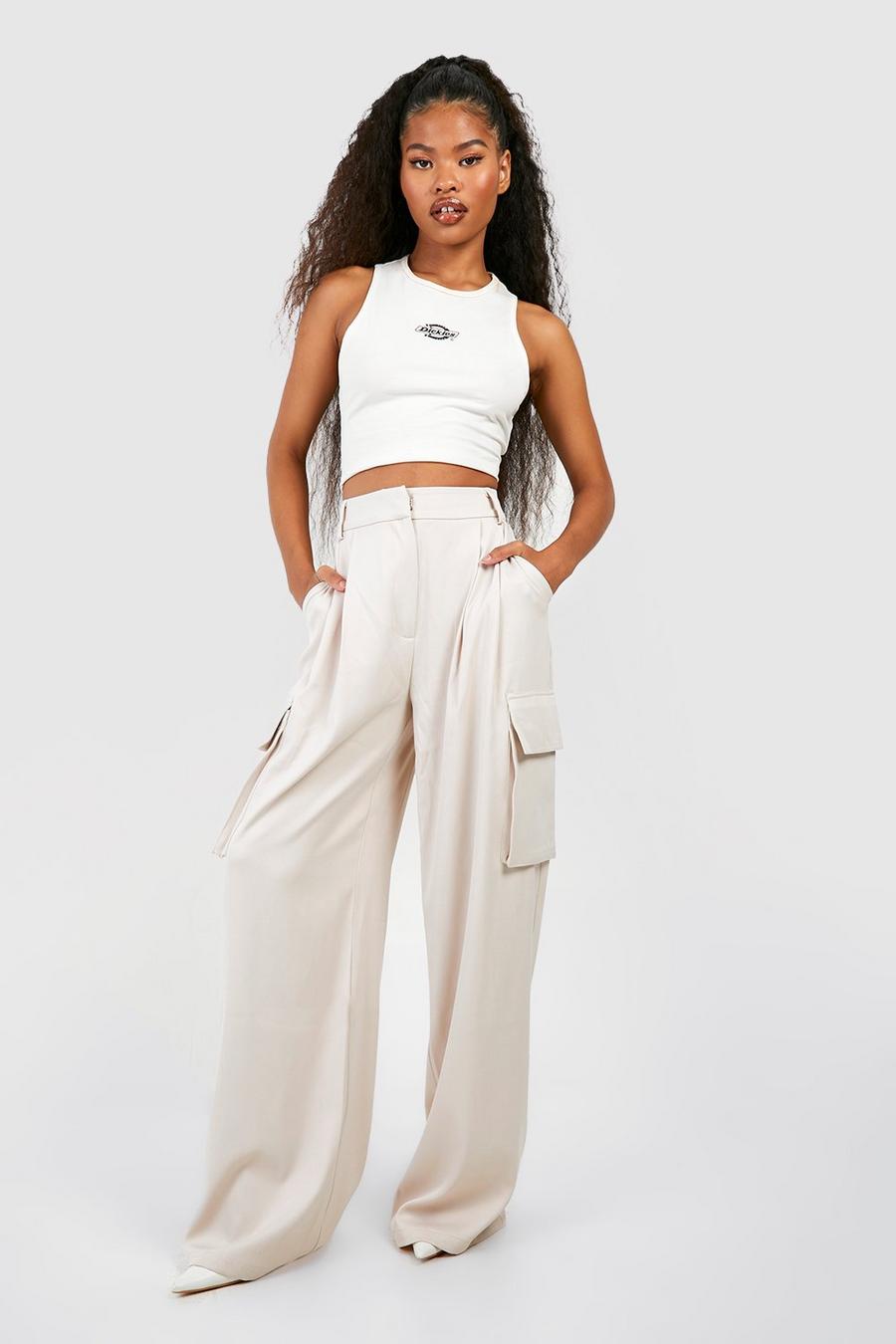 Stone Tailored Relaxed Fit Pleated Cargo Pants