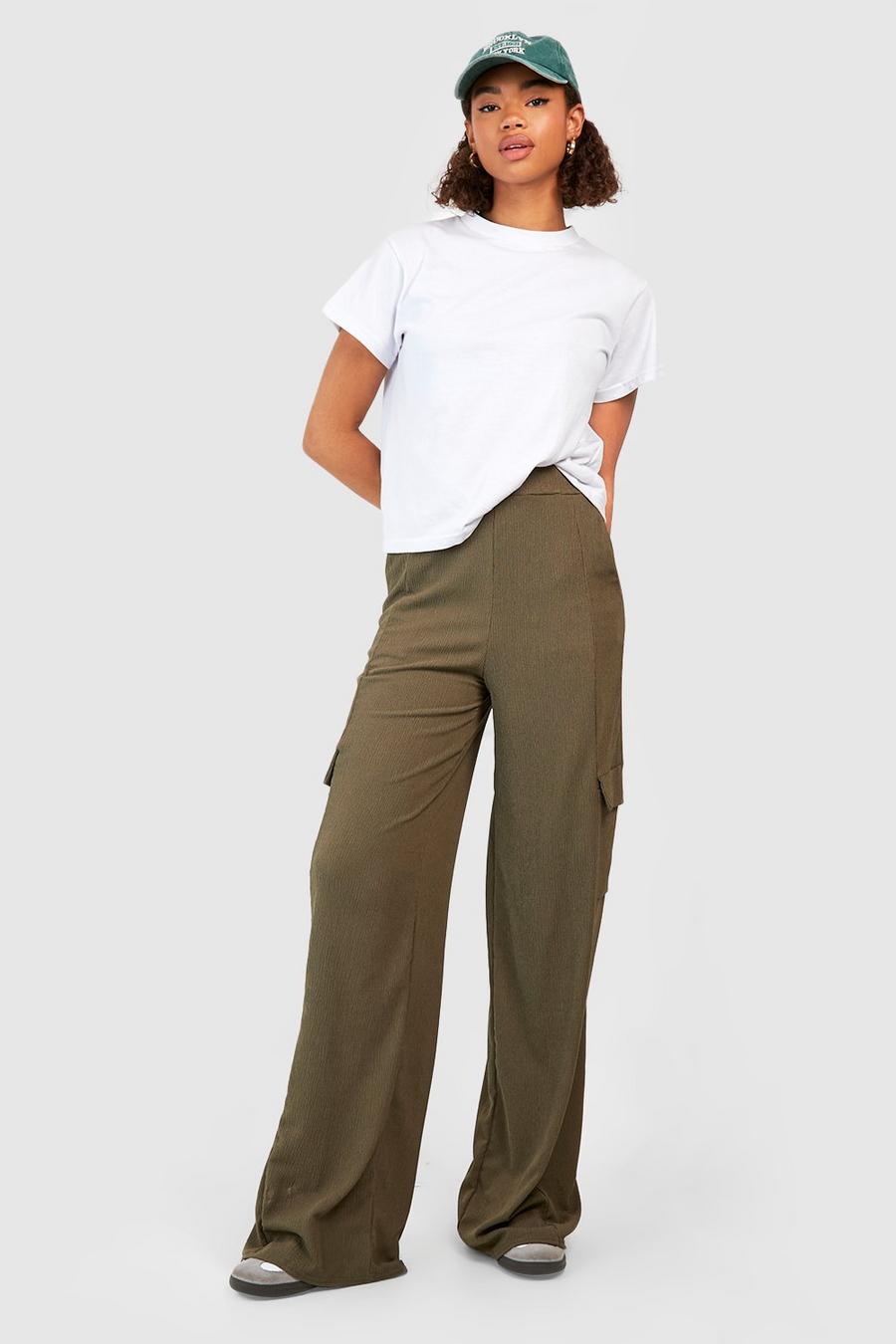 Khaki Tall Textured Cargo Pants