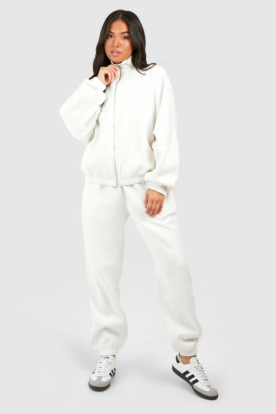 Ecru Petite Zip Through Seam Detail Tracksuit 