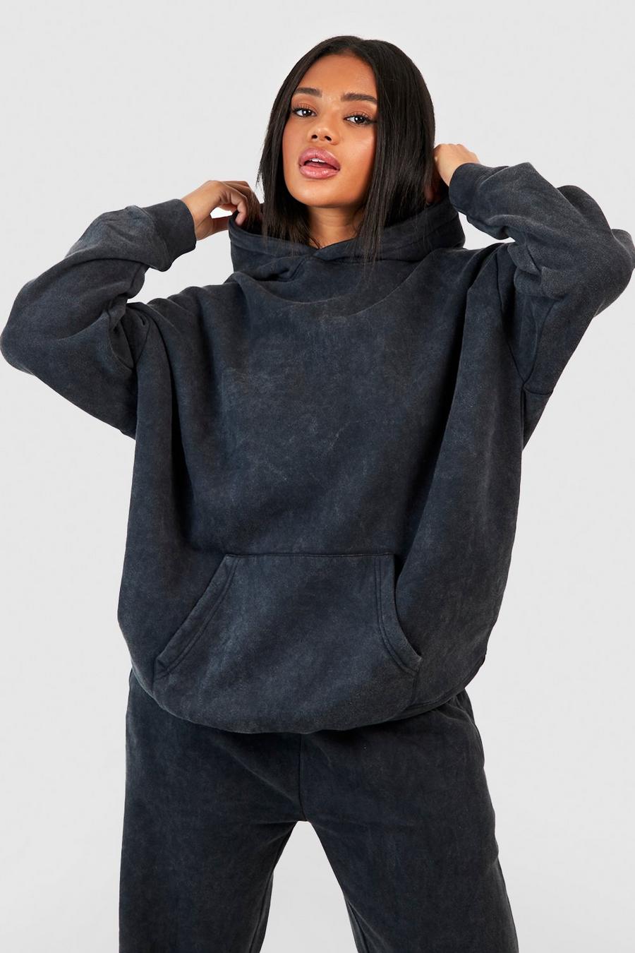 Charcoal Garment Dyed Oversized Hoodie 