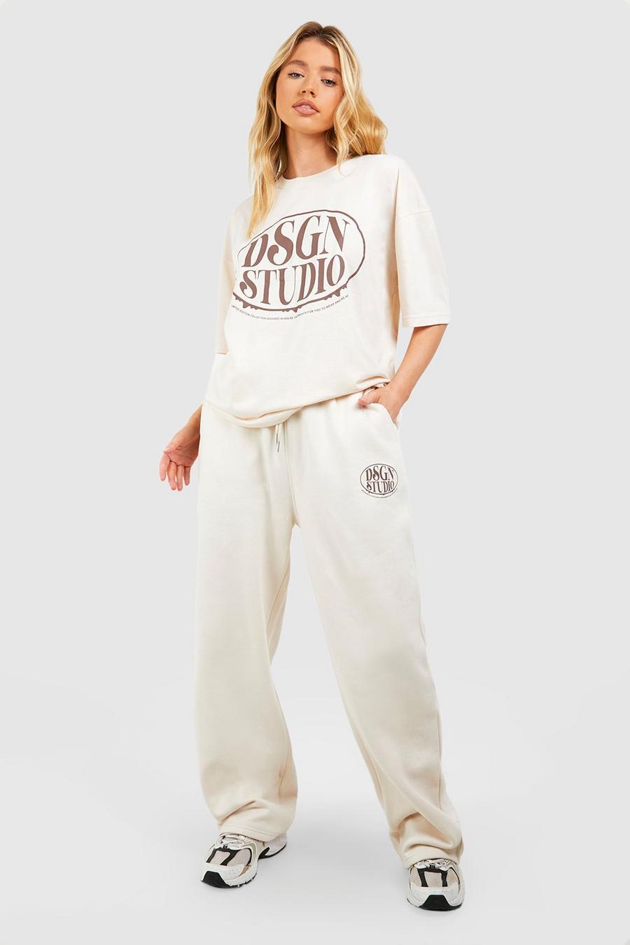 Conjunto de pantalón deportivo y camiseta con eslogan Dsgn Studio, Stone