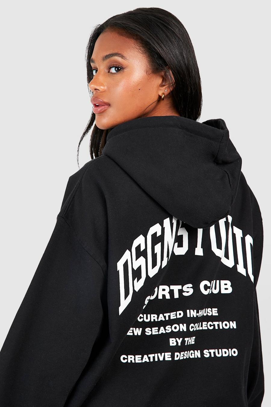 Black Dsgn Studio Oversize hoodie med slogan image number 1