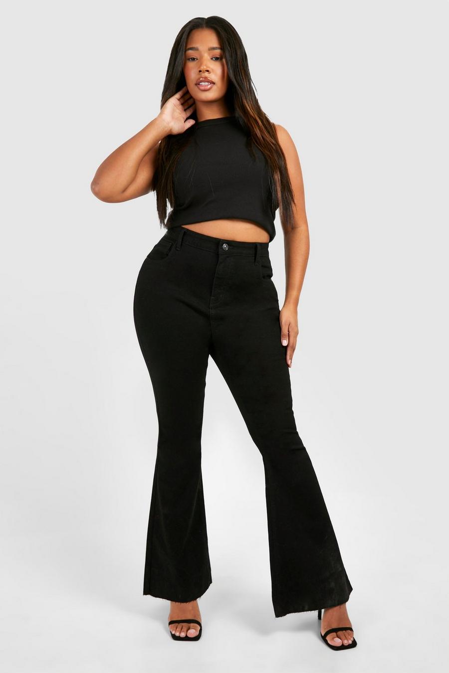 Black Plus Flared Stretch Jeans image number 1