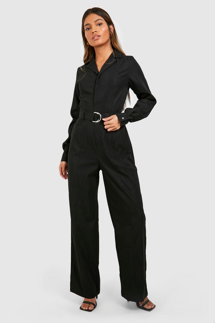 Twill Utility-Jumpsuit mit D-Ring, Black image number 1
