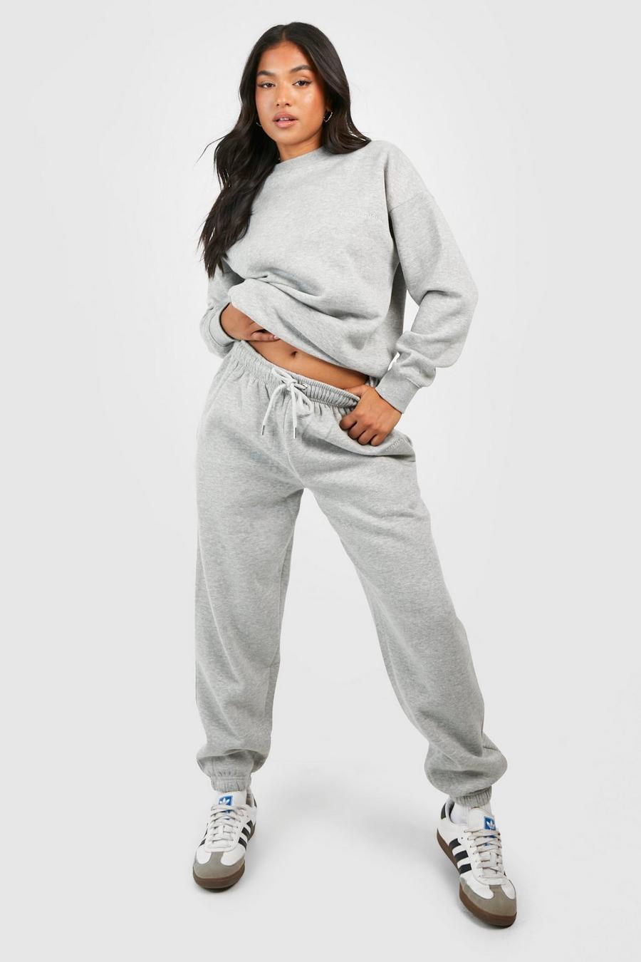 Grey marl Petite Dsgn Studio Embroided Tracksuit  