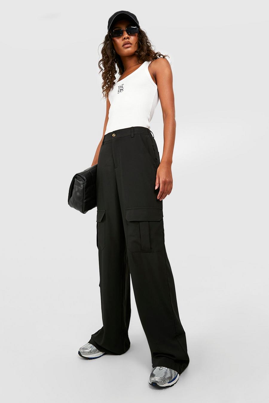 Tall Pocket Detail High Waisted Wide Leg Cargo Trousers image number 1