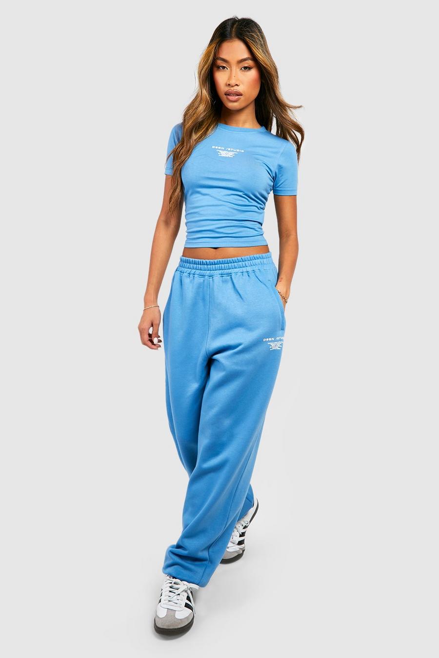Pantalón deportivo con eslogan Dsgn Studio, Blue