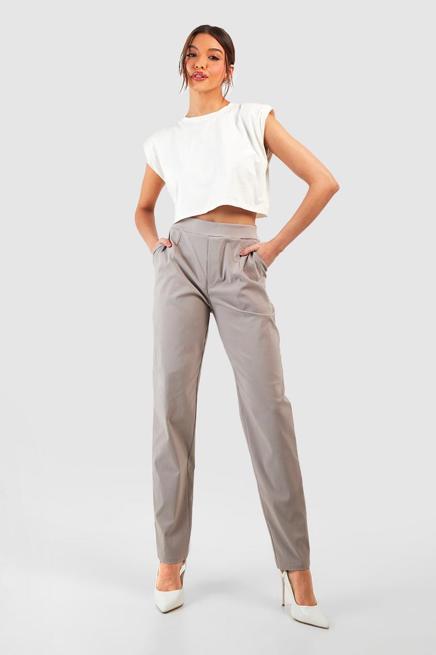 Mocha Super Stretch Tapered Tailored Trouser