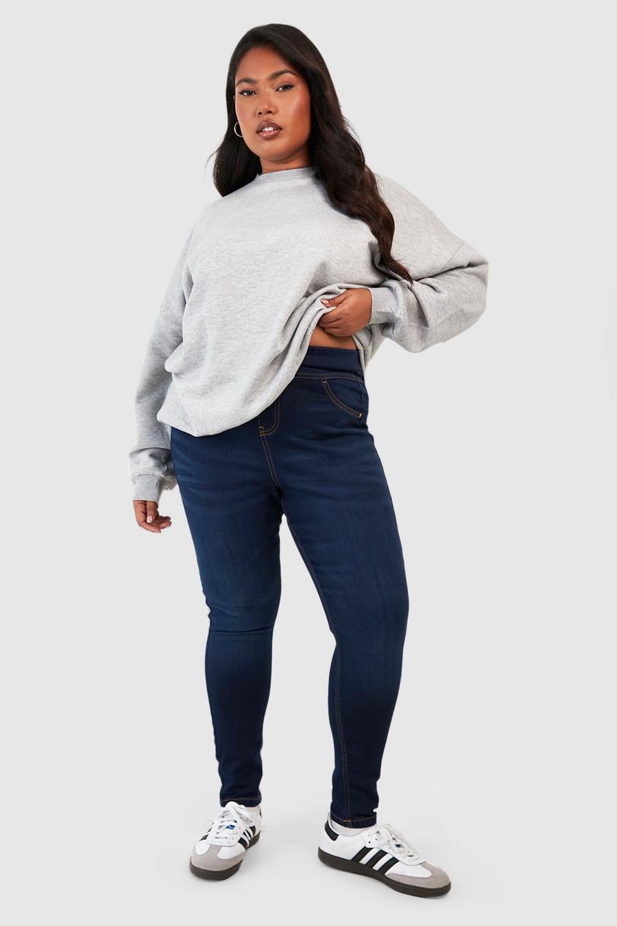 Plus Sculpt Denim-Jeggings mit hohem Bund