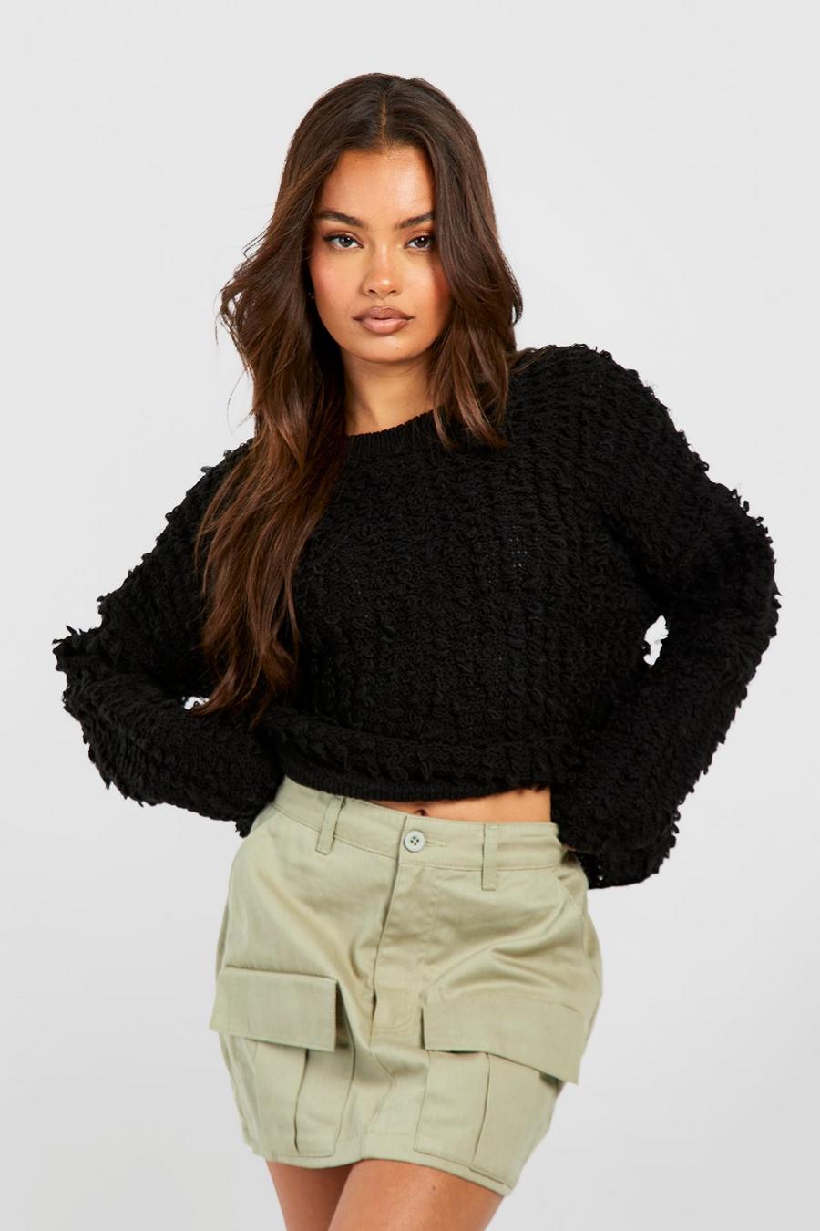 Black Loopy Stitch Sweater
