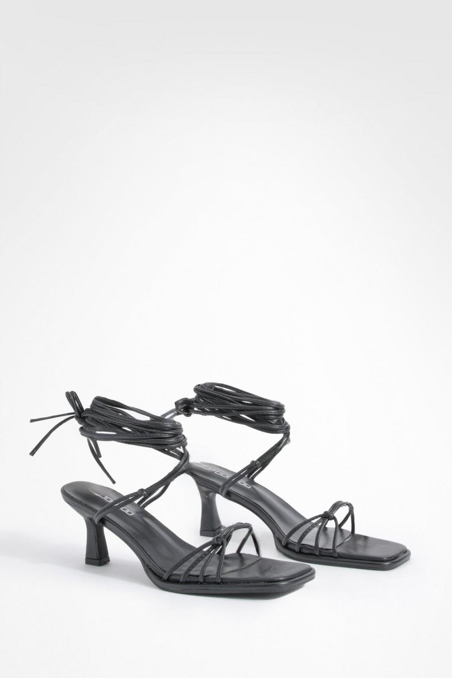 Black Låga sandaler med knutar image number 1