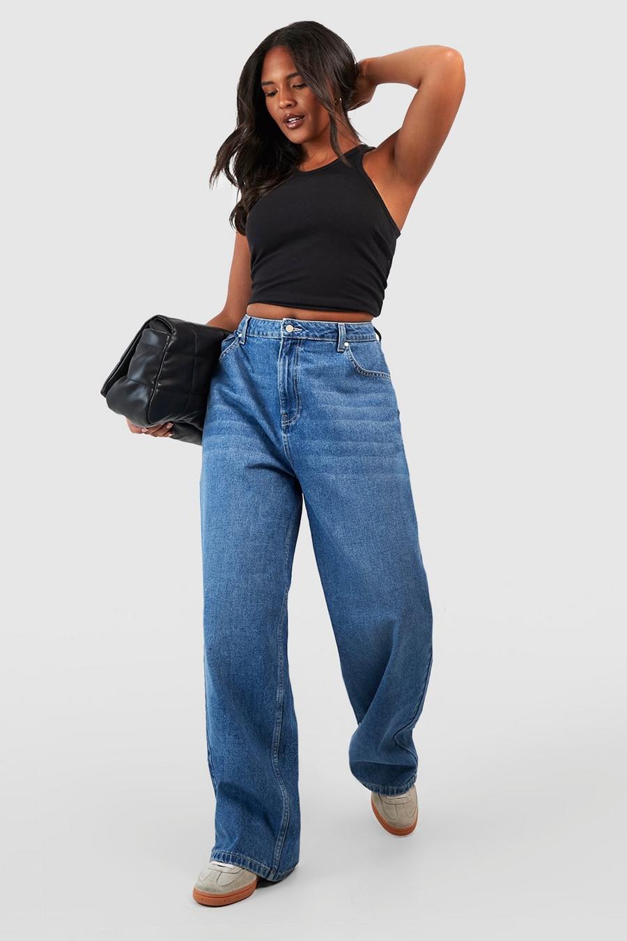 Jeans dritti Plus Size, Mid blue