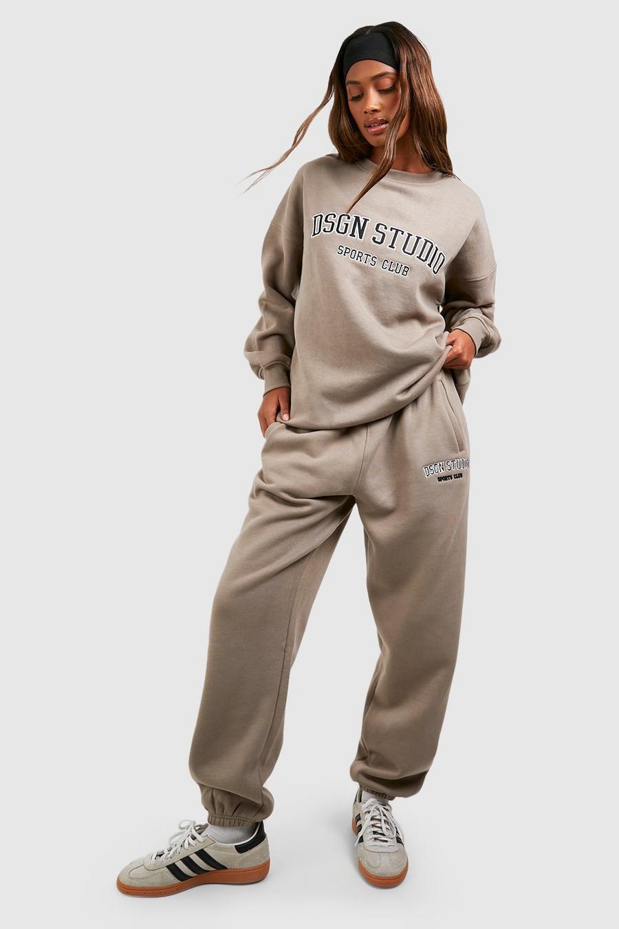 Pantalón deportivo oversize con aplique Dsgn Studio, Stone