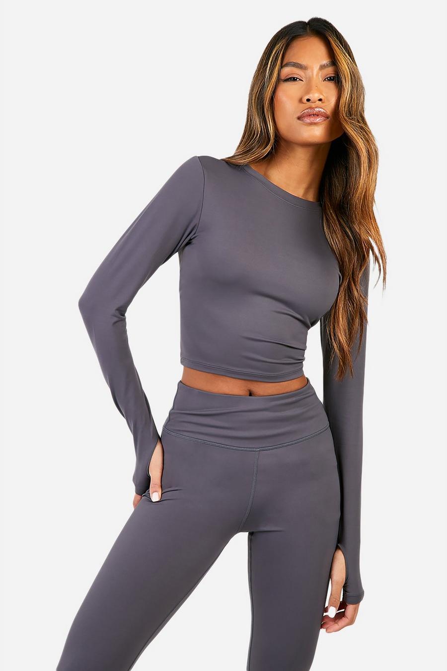 Charcoal DSGN Studio Supersoft Peached Sculpt Long Sleeve Top