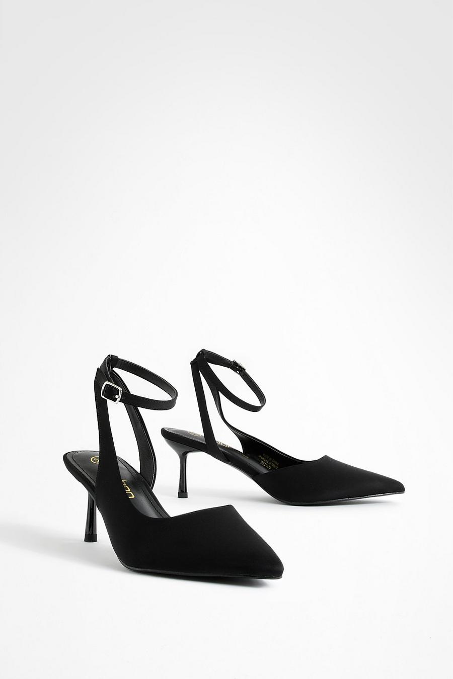 Black Low Wrap Around Court Shoes image number 1