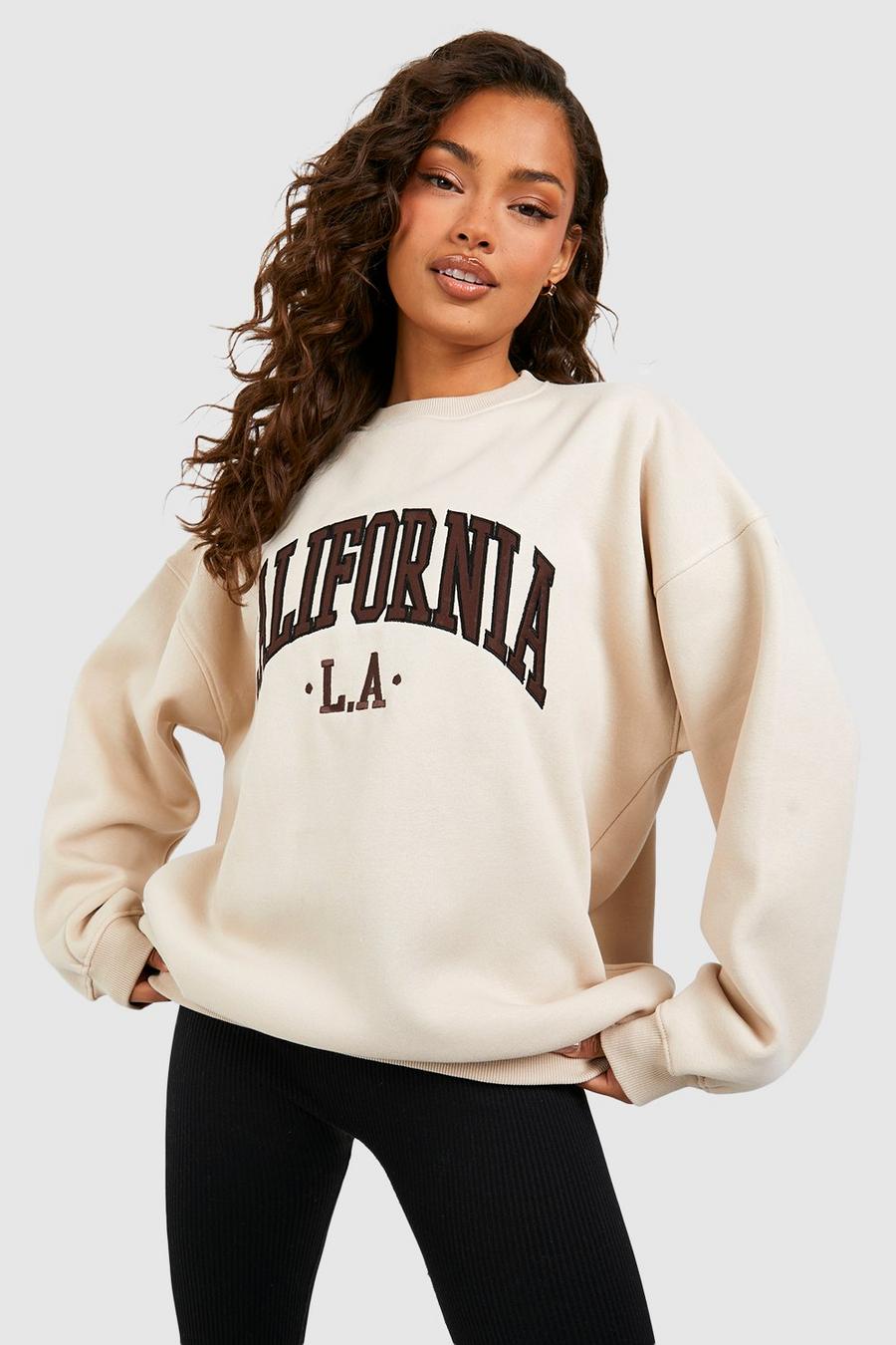Stone California Applique Oversized Sweatshirt  image number 1