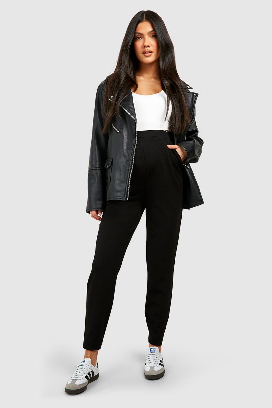 Black Maternity Tailored Tapered Pants