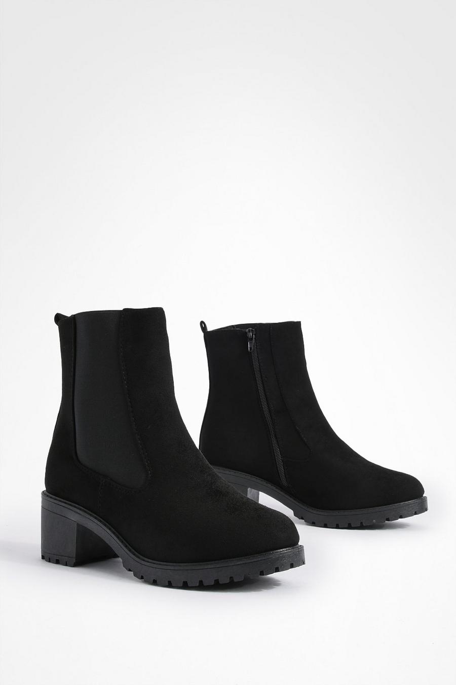 Wide Fit Elastic Panel Tab Detail Chelsea Boots  image number 1