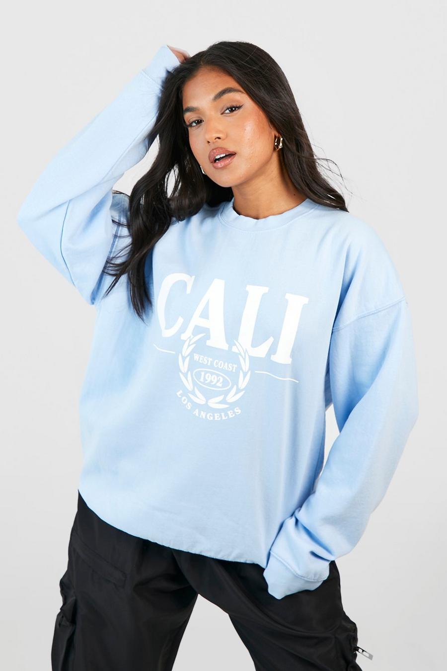 Light blue Petite Cali Print Sweatshirt  