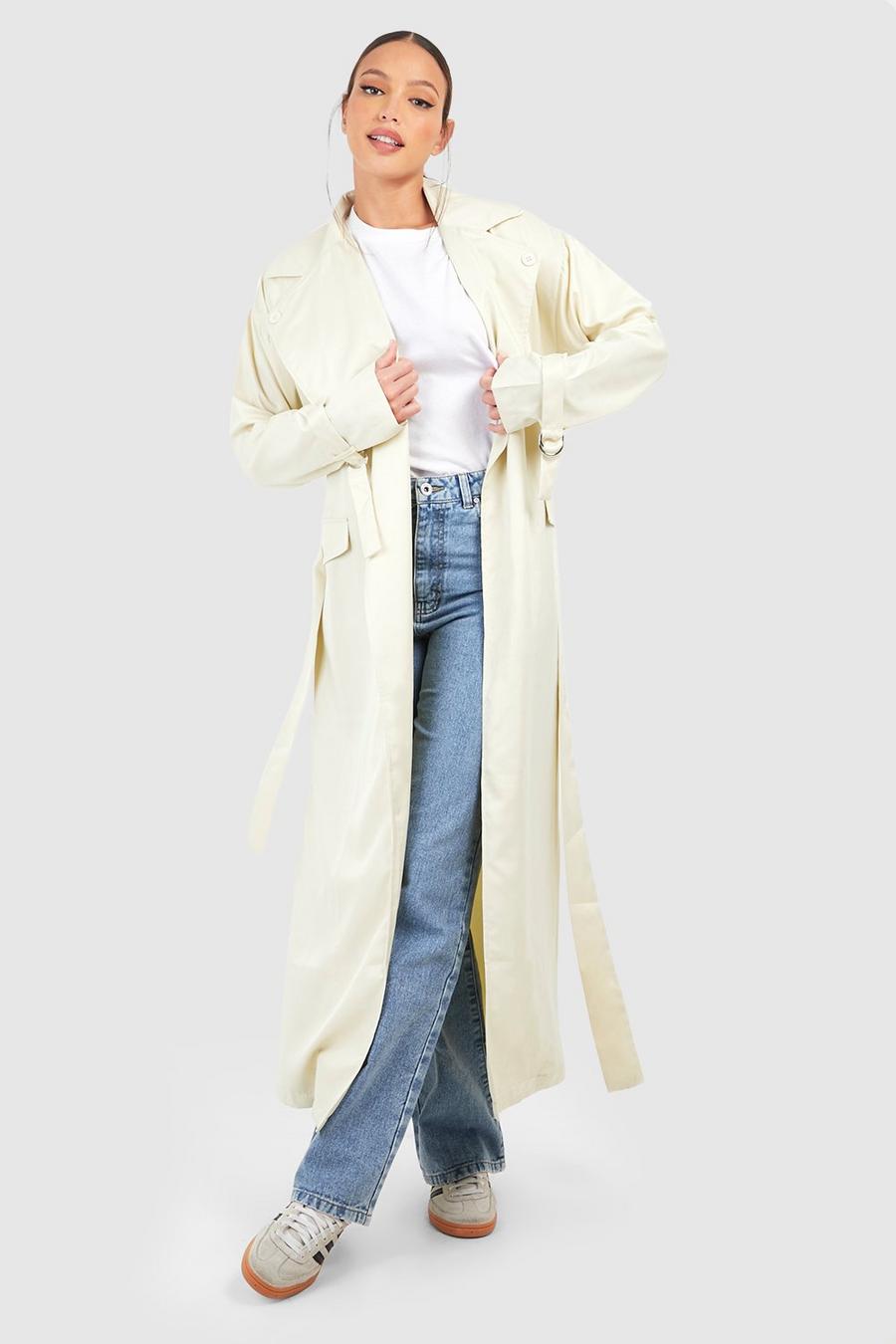 Stone Tall Relaxed Cuff Detail Trench Coat
