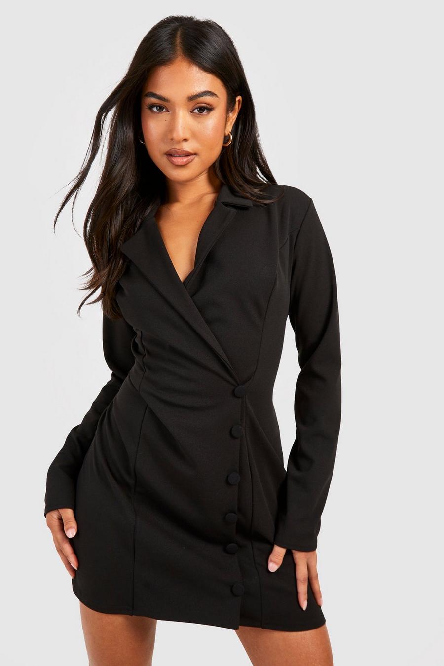 Black Petite Studded Blazer Dress image number 1