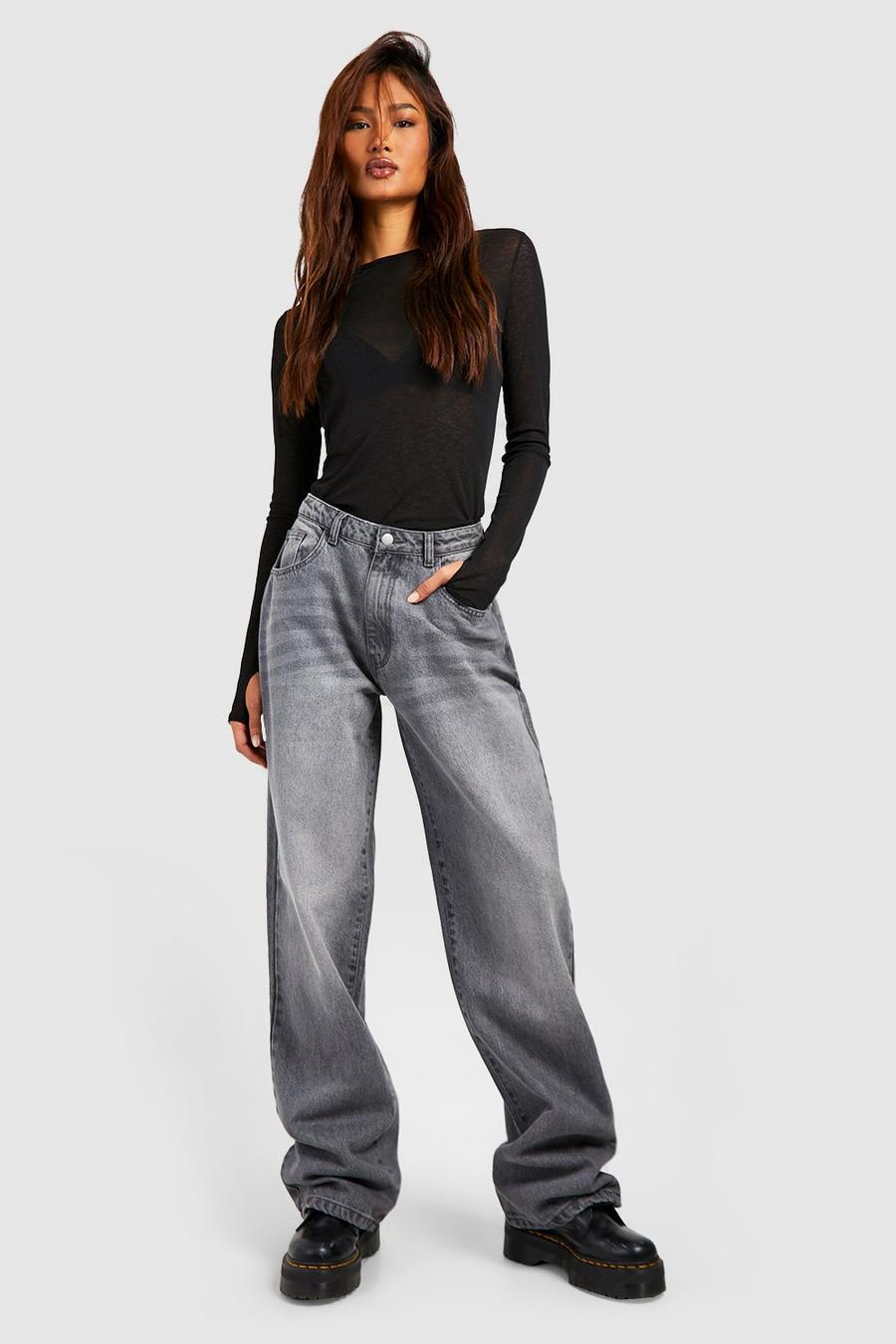 Jeans Tall in taglio maschile, Mid grey