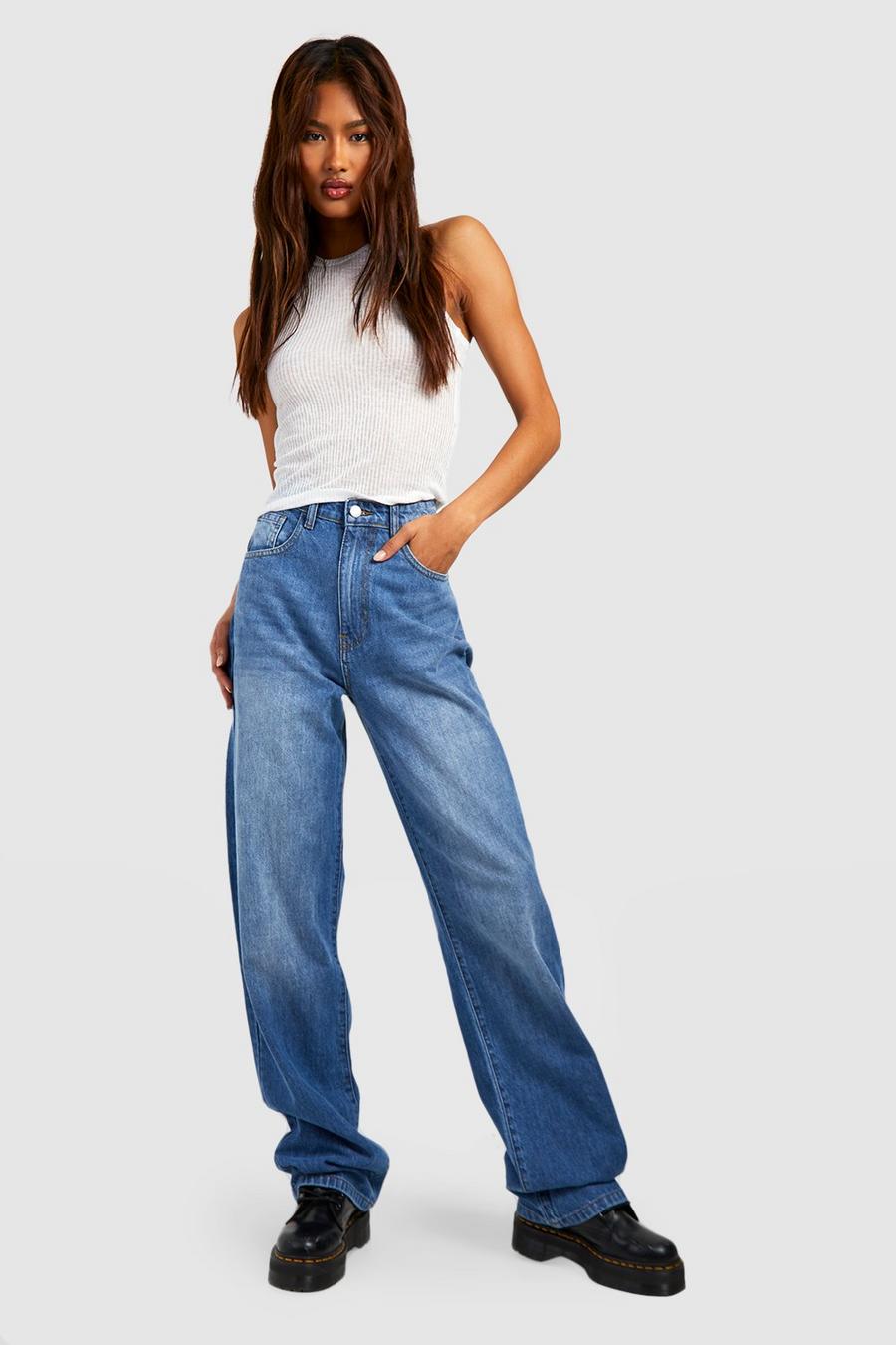 Tall Mom-Jeans, Mid blue