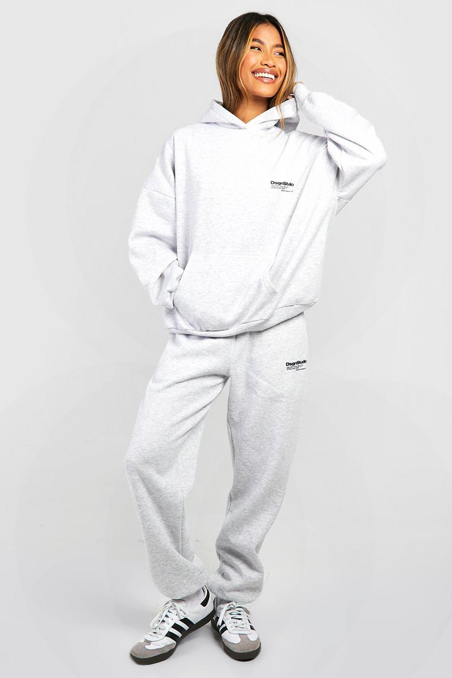 Ash grey Dsgn Studio Text Print Hooded Tracksuit 
