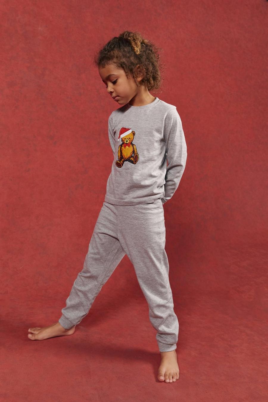 Grey marl Kids Matching Family Pj Set 