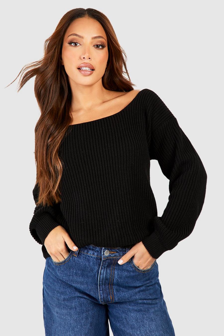 Black Tall Twist Back Sweater