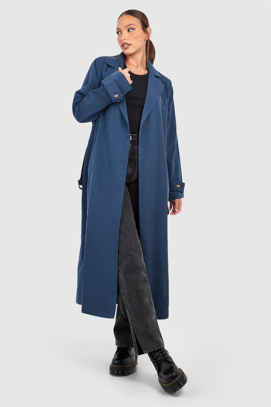 Tall Buckle Self Belt Trench Coat