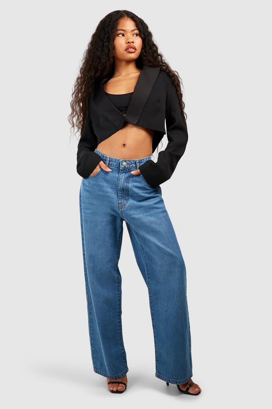 Mid blue The Petite Mom Jeans