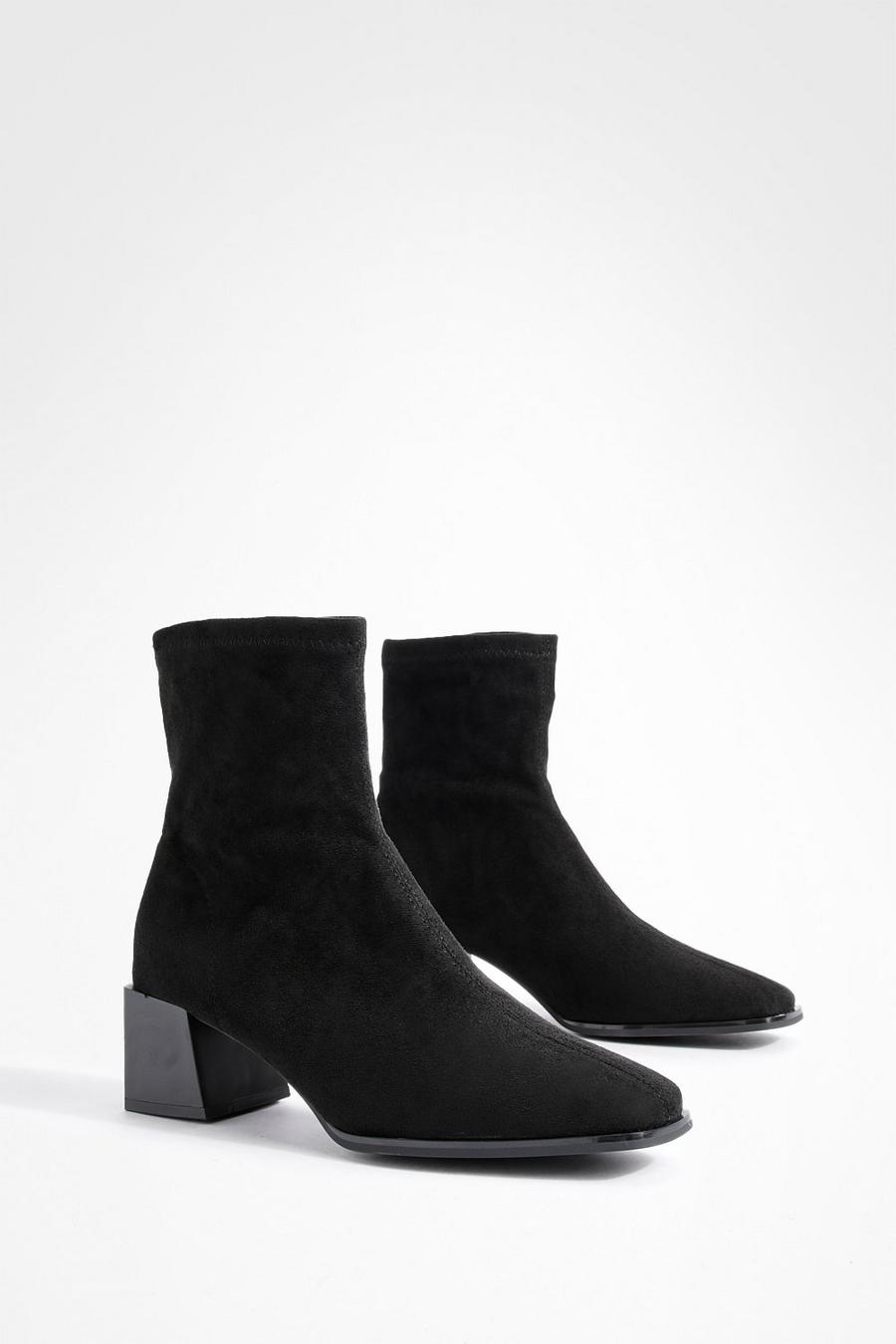 Low Block Heel Faux Suede Ankle Boots image number 1